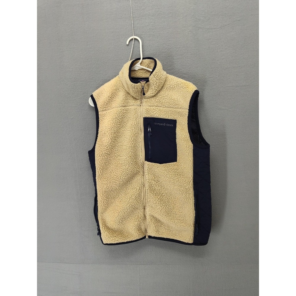 Vineyard Vines Vest Men‎ Medium Sherpa Fleece Quilted Outdoor Sleeveless Winter